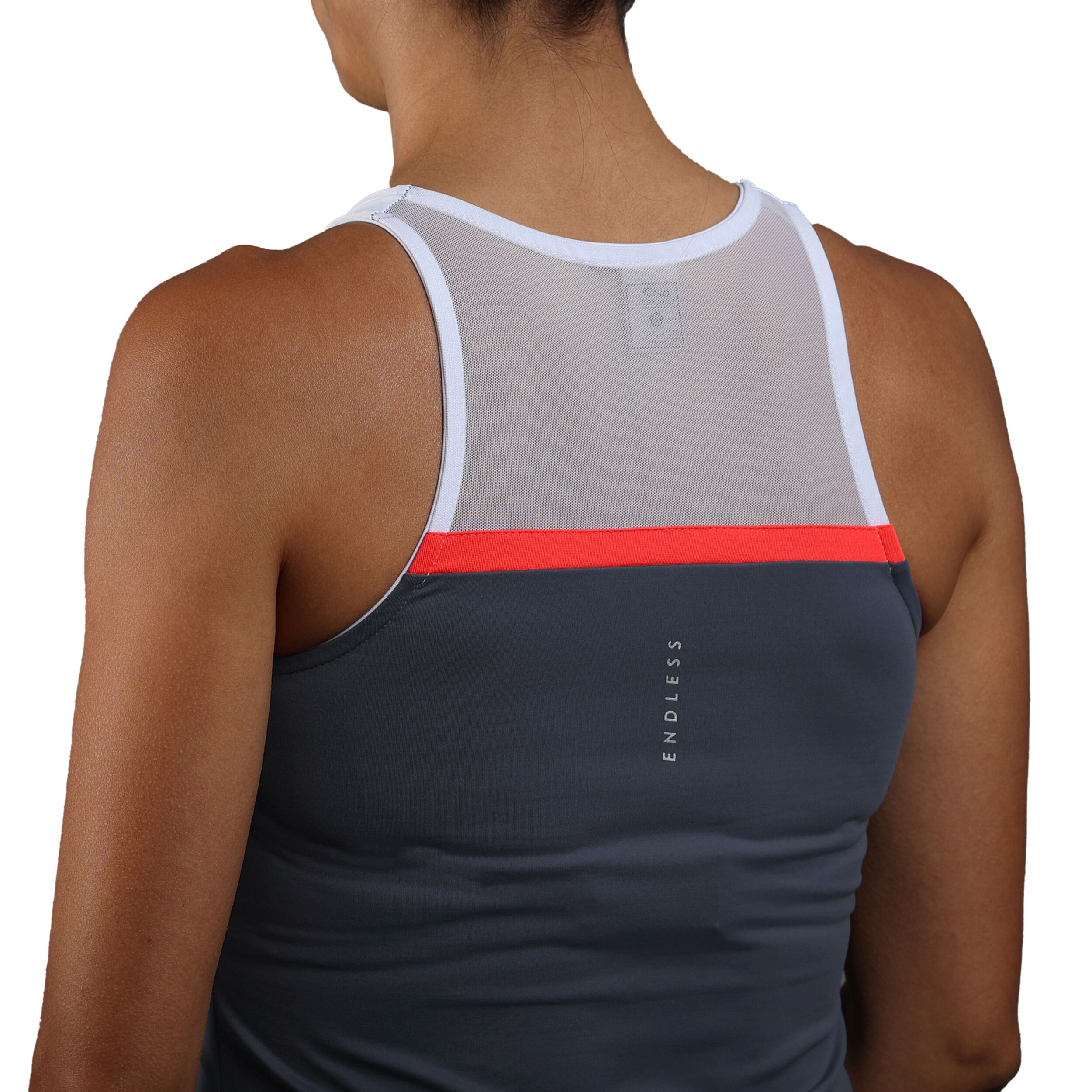 Lace Tank-Top Damen - Dunkelblau, Weiß