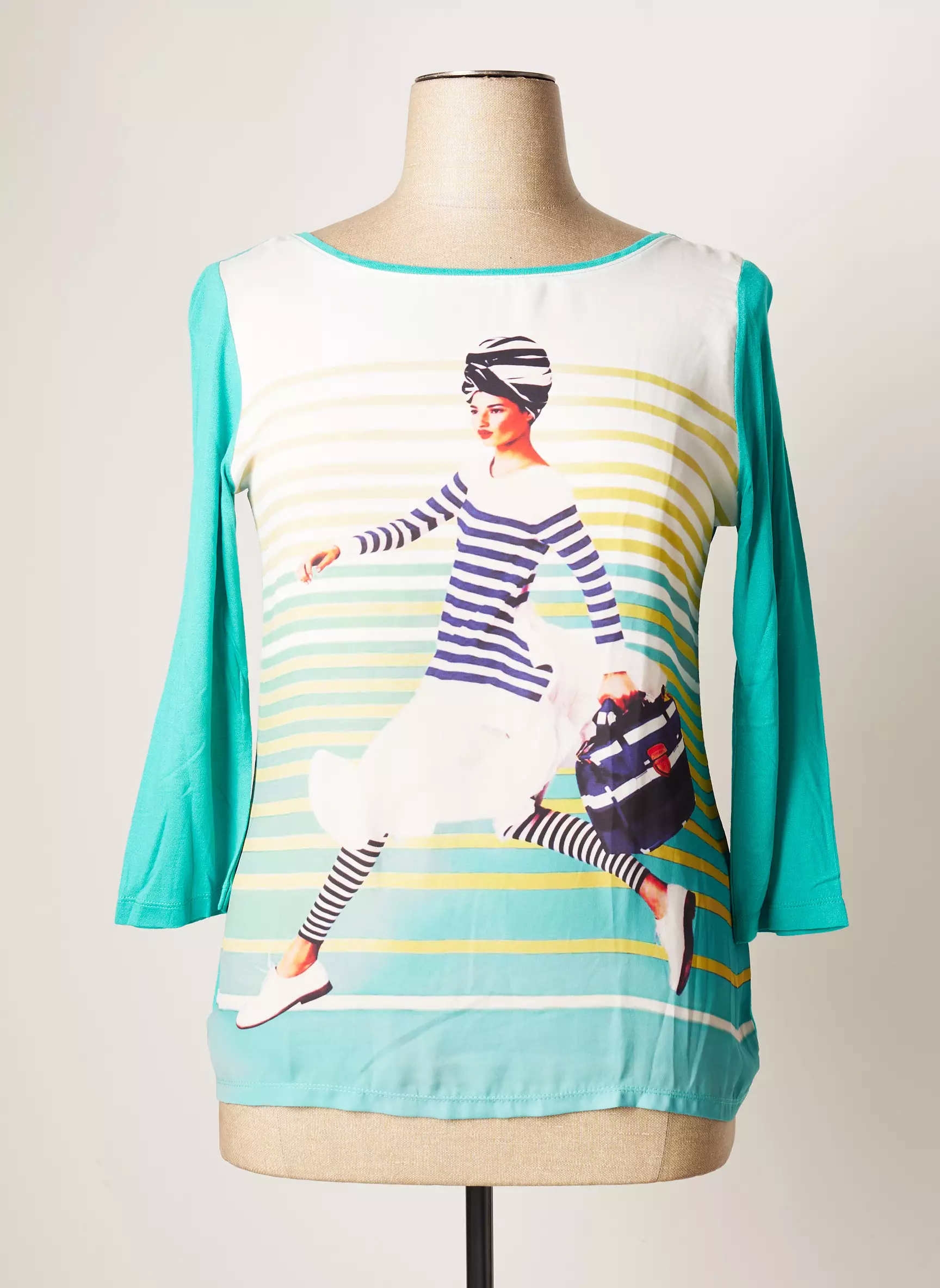 Camisetas Tops Femme couleur bleu