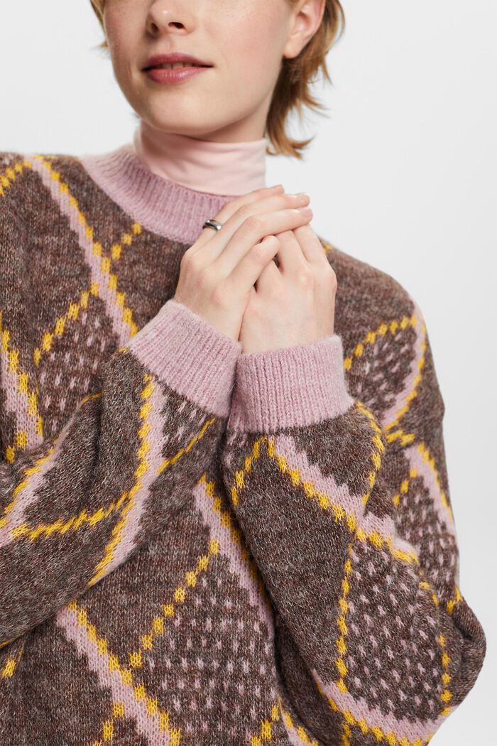 Karierter Pullover aus Wollmix