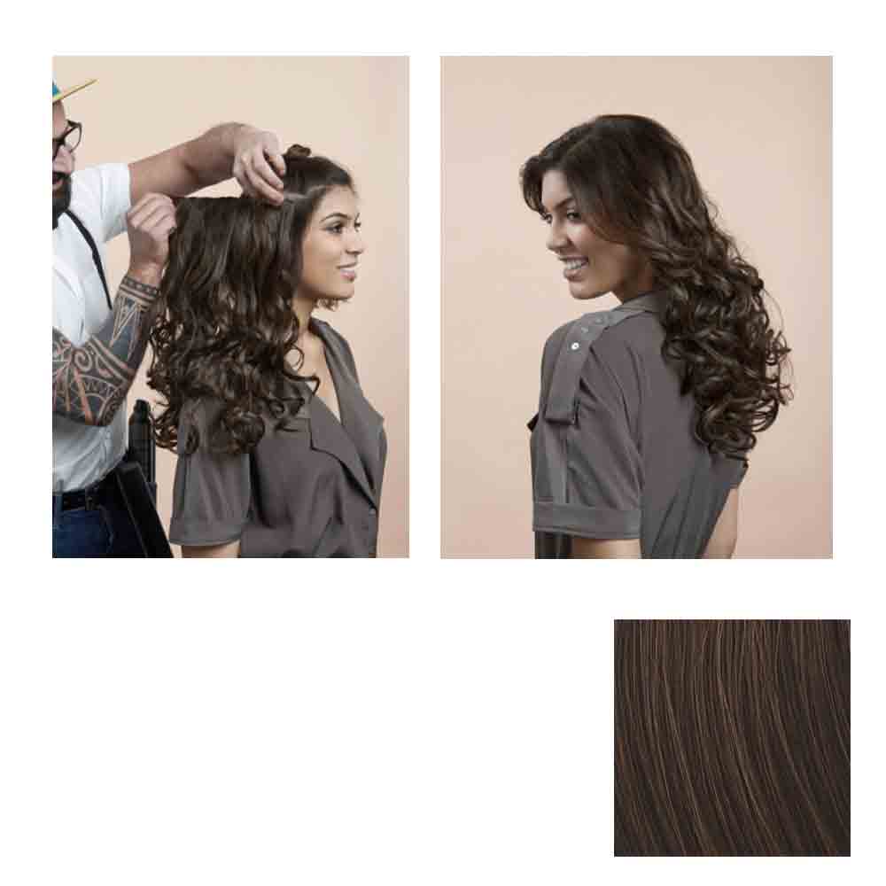 Hairdo Haarteil Clip in Wavy Extension R4 Midnight Brown 55cm