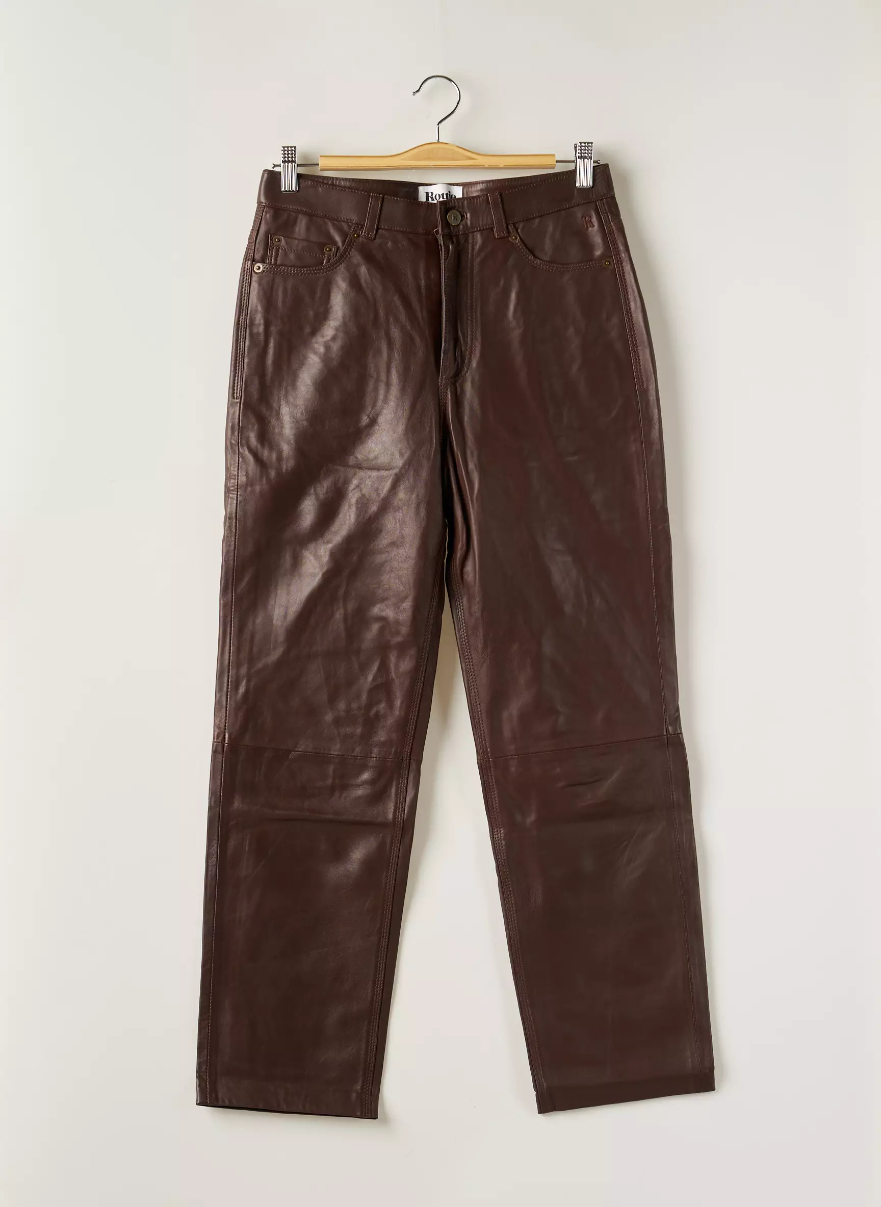 Rouje Pantalons Droits Femme couleur marron