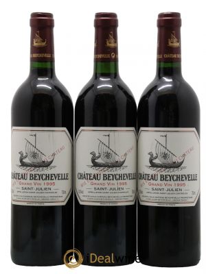 Château Beychevelle 4ème Grand Cru Classé  1995 - Lot de 3 Bouteilles
