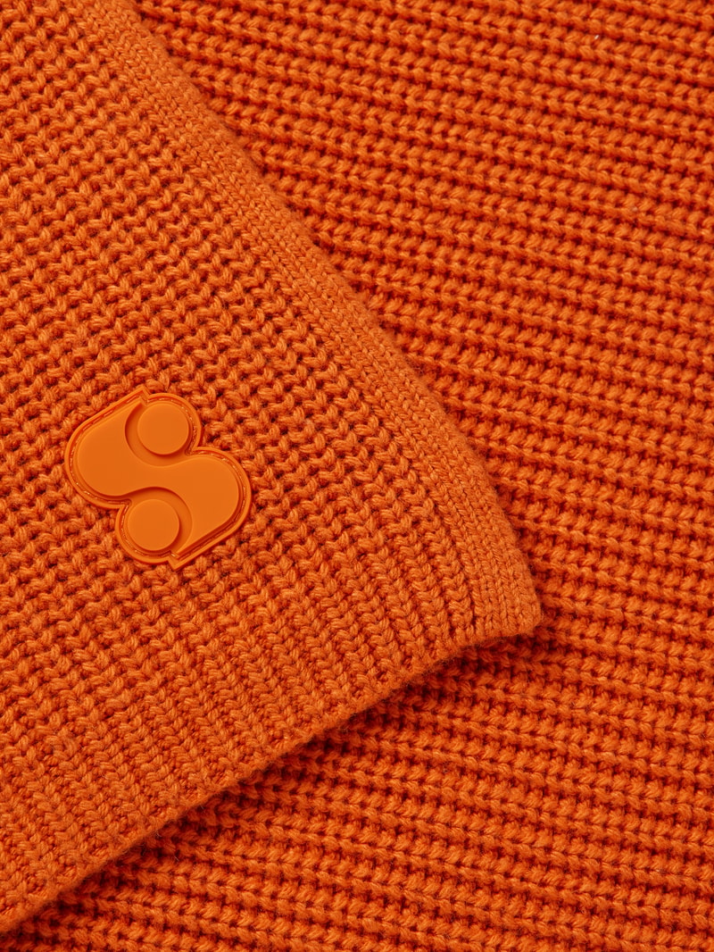 Strickschal mit Label-Detail Modell 'Basic' in orange