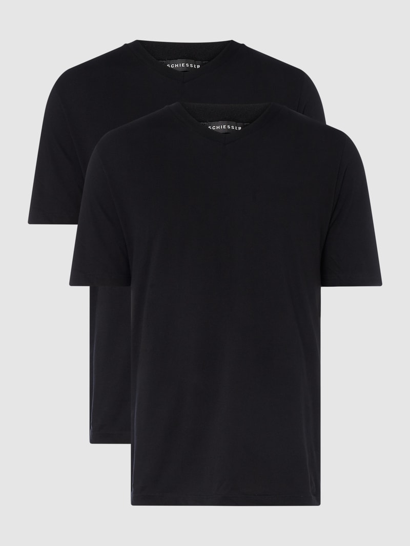 American T-Shirt im 2er-Pack in schwarz