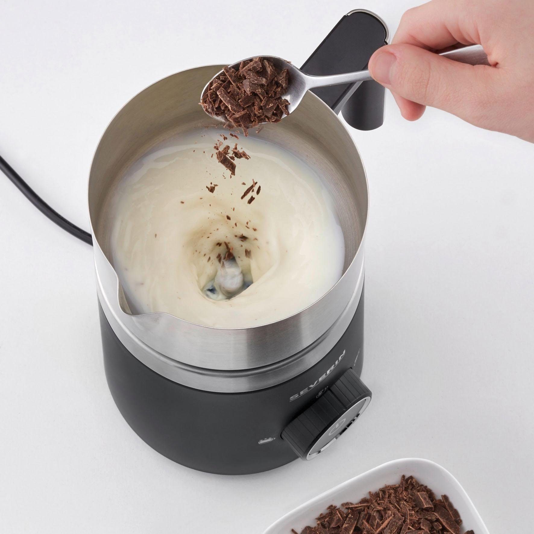 Severin Milchaufschäumer SM 3585 Spuma 500, 500 W, punktgenaues Ausgießen - Barista-Ausgusszotte, mit Schokoladenfunktion