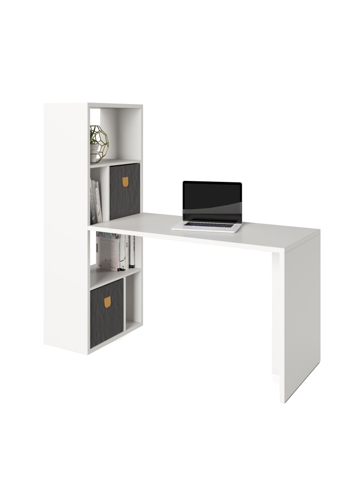 Phoenix Group AG  Fortuna - SET , Regal mit 6 Fächern inkl. Schreibtischanbau, weiss, B/H/T: 58x146,6x34cm günstig kaufen onesize