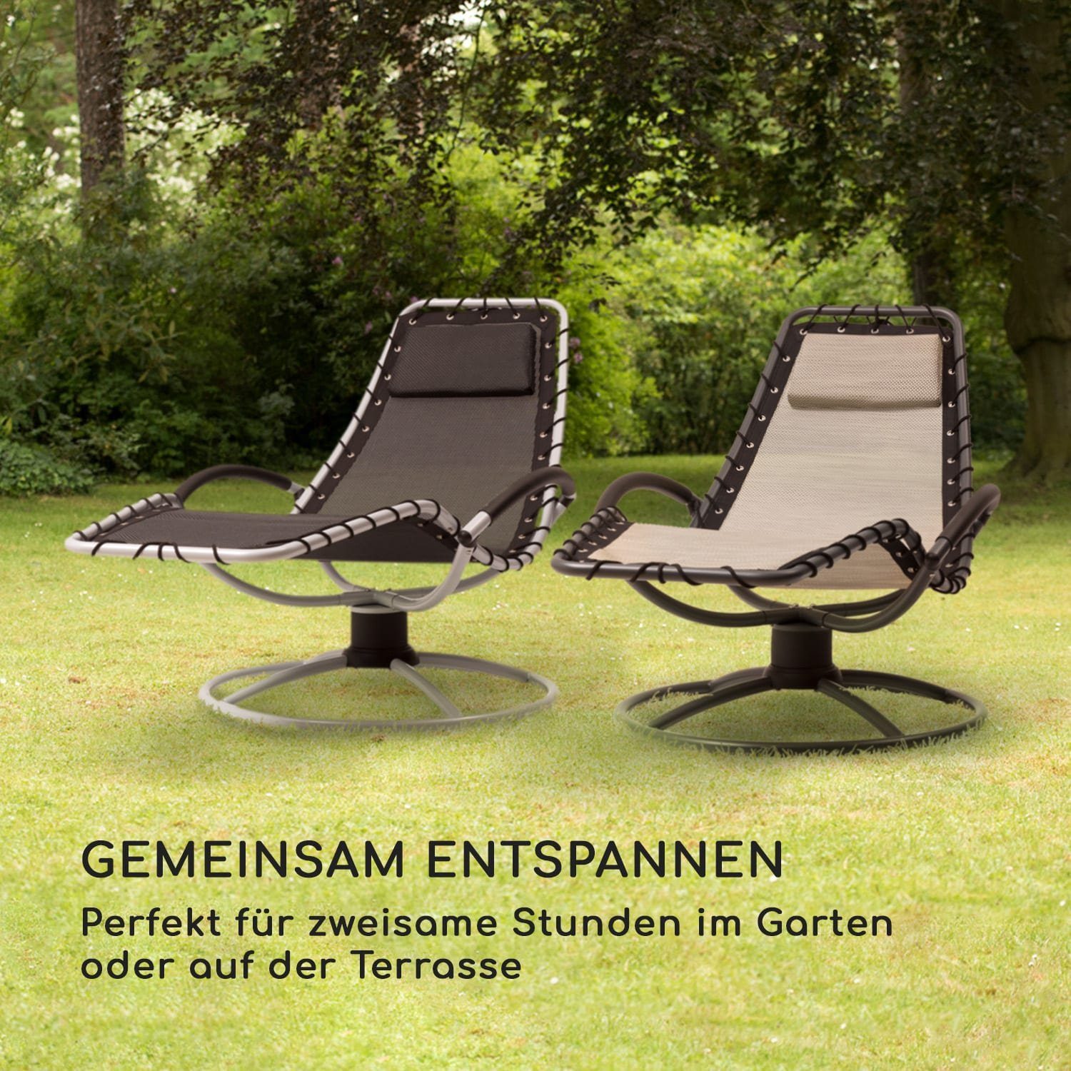 blumfeldt Gartenliege The Chiller Schwingliege, Schwingeffekt, ergonomisch geformte Gartenliege