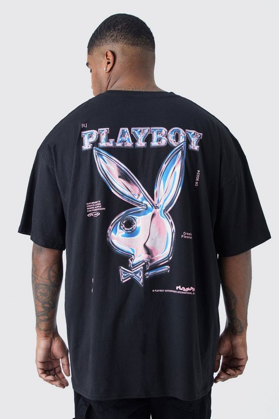 Plus T-Shirt mit lizenziertem Playboy Print