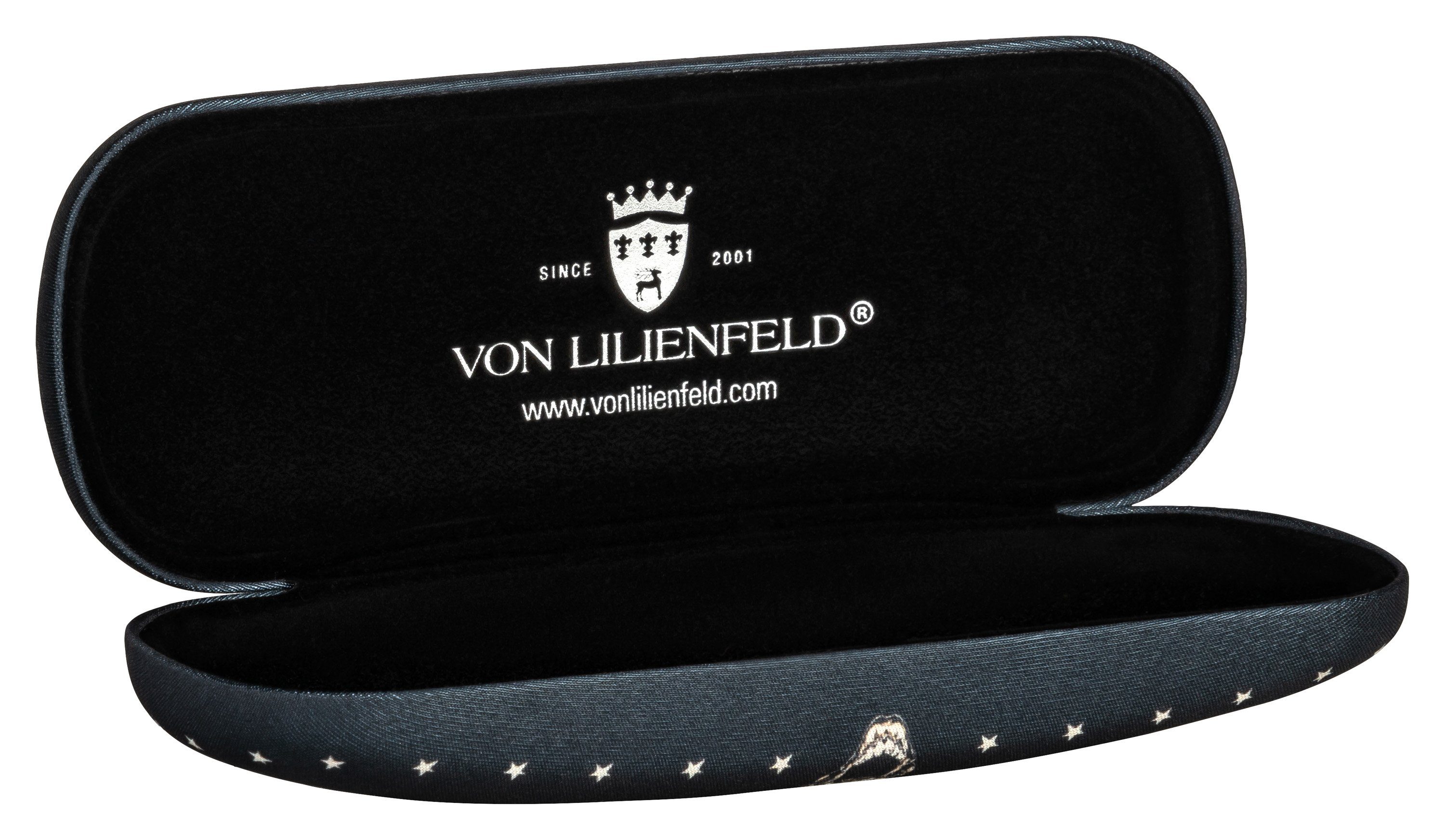 von Lilienfeld Brillenetui Skull Schädel Kunst Motiv Brillenbox schwarz, stabiles mit Mikrofaser bezogenes Hardcase
