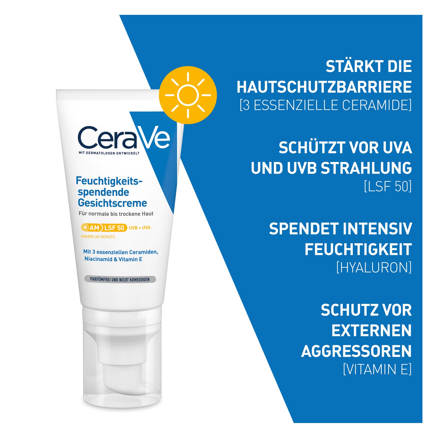 feuchtigkeitsspendende Gesichtscreme SPF 50