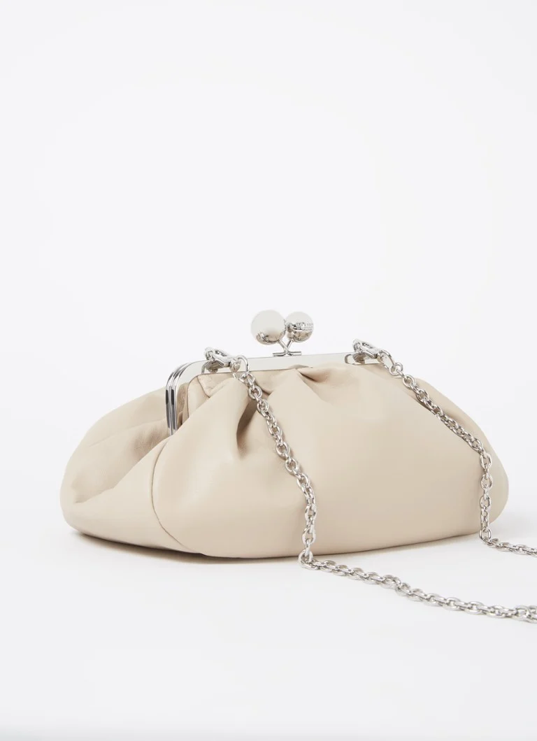 Kožená kabelka přes rameno MaxMara Pasticcino s odnímatelným ramenním popruhem