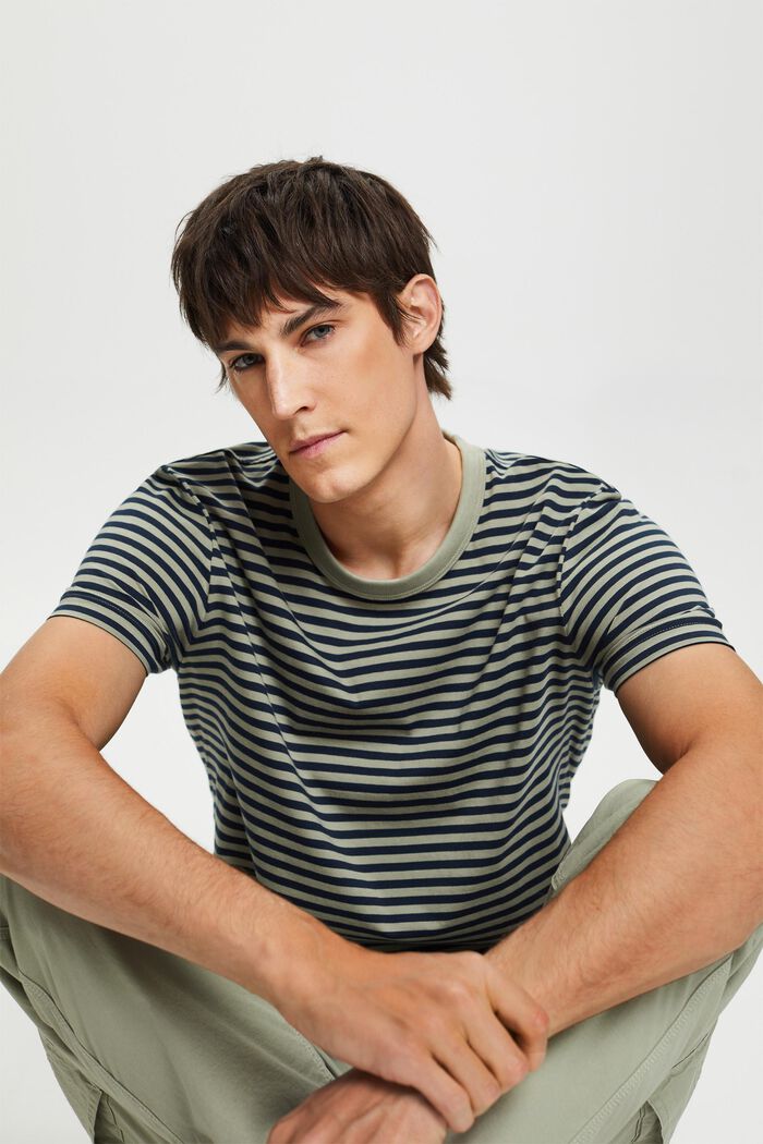 Gestreiftes Jersey T-Shirt, 100 % Baumwolle