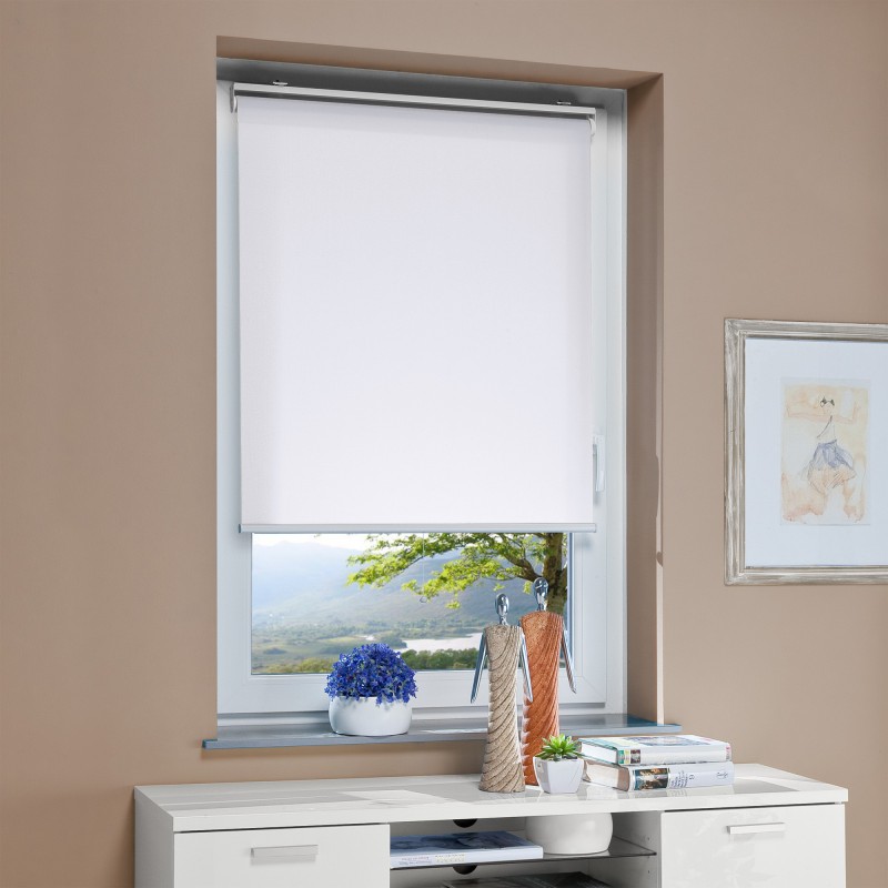 Bella Casa Spring-/Mittelzugrollo, ca. 130 x 60 cm, Weiß