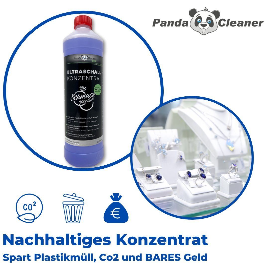 PandaCleaner Ultraschallreiniger - Schmuck-Reinigungsmittel - Für Ultraschallbad Reinigungskonzentrat (1-St. 1l)