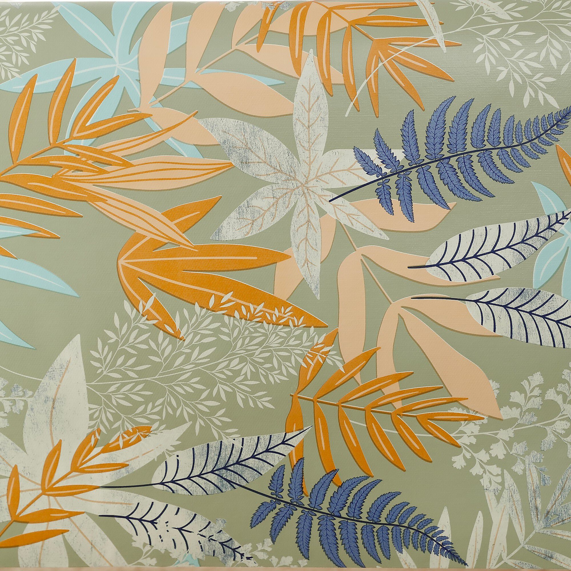 Nappe toile cirée imprimée feuillages