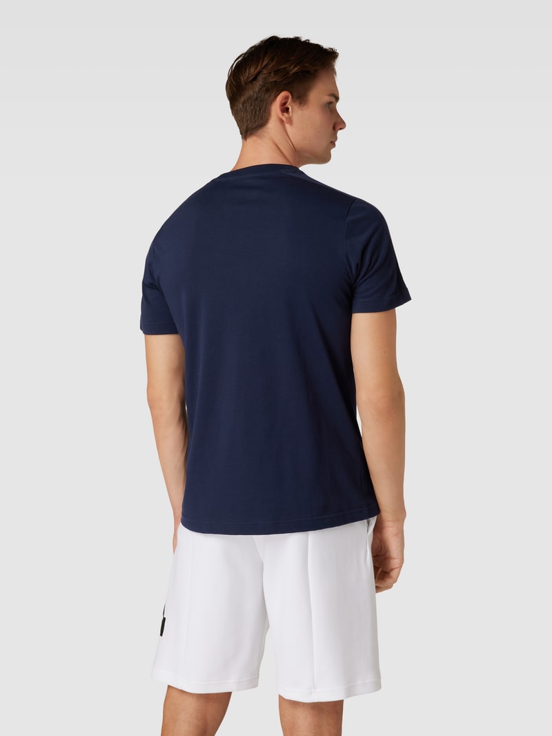 T-Shirt mit Kontraststreifen in marineblau