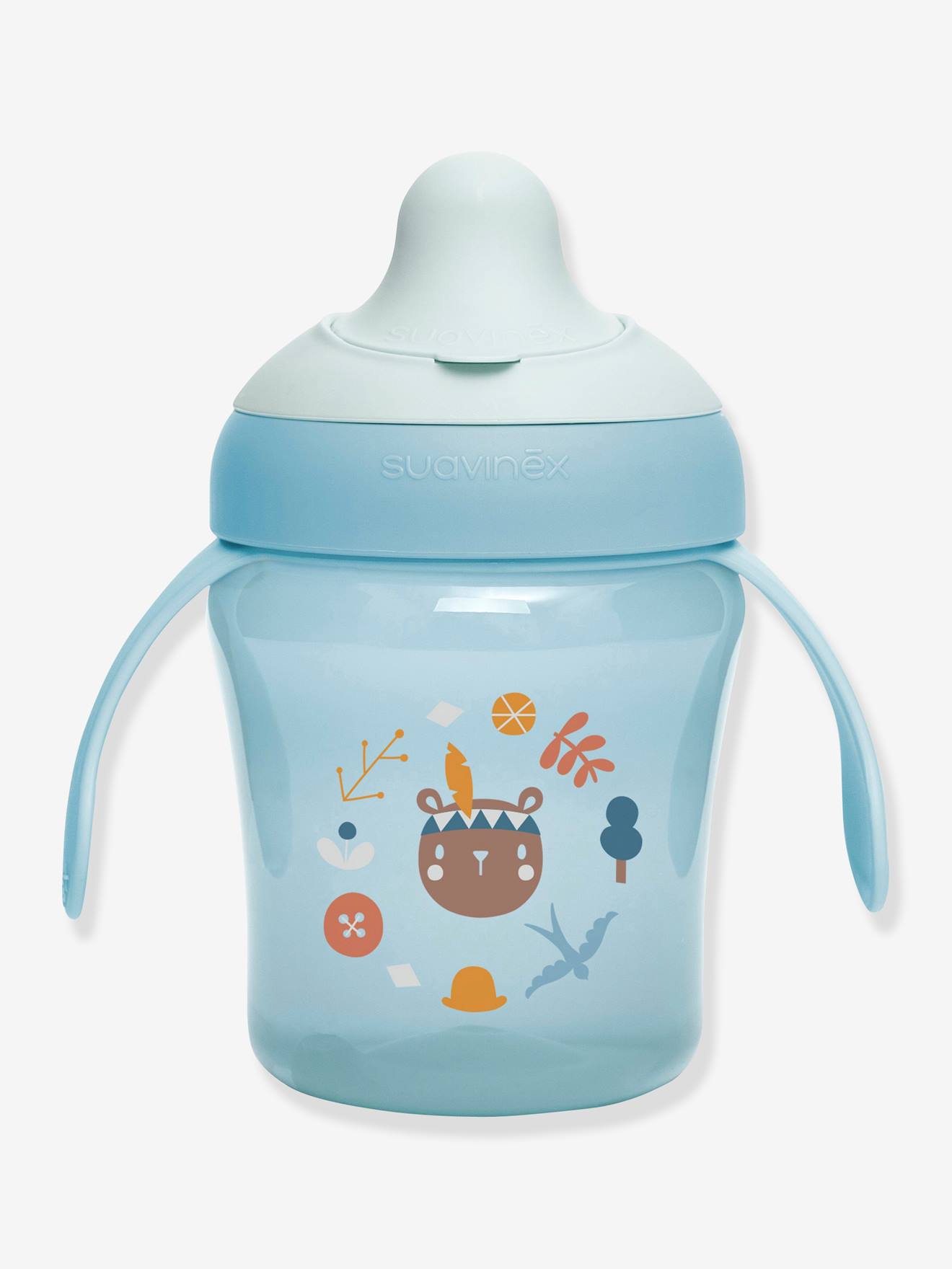 Tasse d'apprentissage avec anses et bec rigide SUAVINEX foret bleu