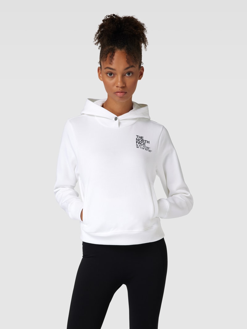 Cropped Hoodie mit Label-Print Modell 'COORDINATES' in weiß