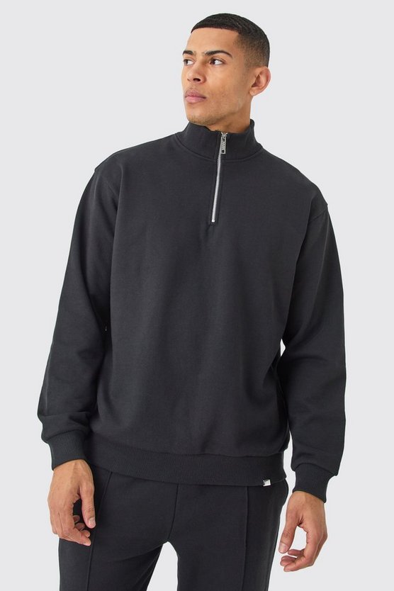 Oversize Sweatshirt mit 1/4 Reißverschluss