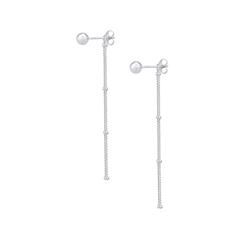 Elli Elli Boucles d'Oreilles Chaîne Minimale Basic Boucles d'Oreilles Femme - (925/100 Boucles d'oreilles