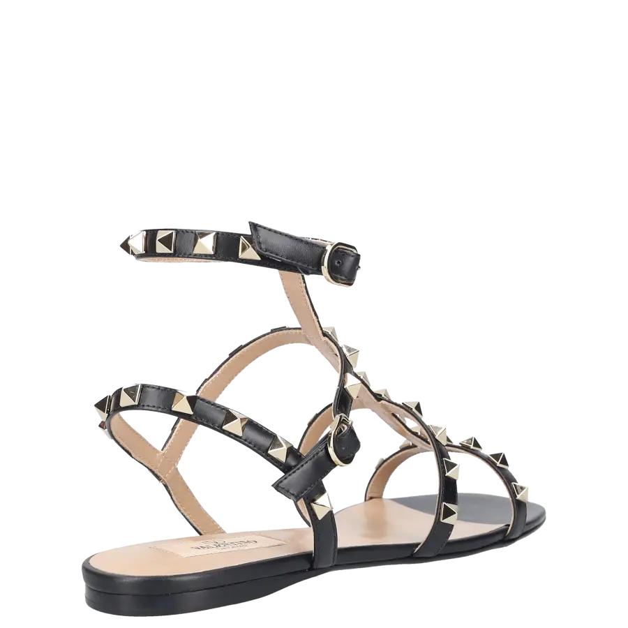 Valentino Garavani - Riemchensandalen ROCKSTUD Kalbsleder - schwarz