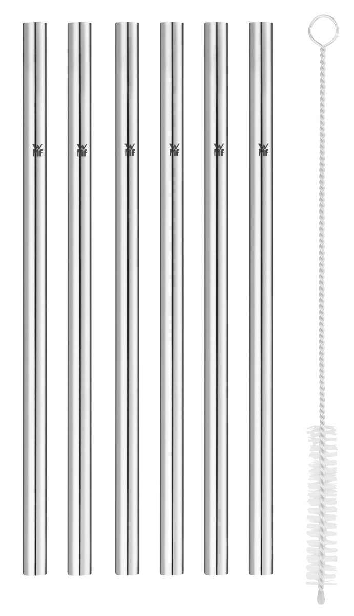WMF 6-tlg Set Trinkhalme inkl. Bürste 18 cm