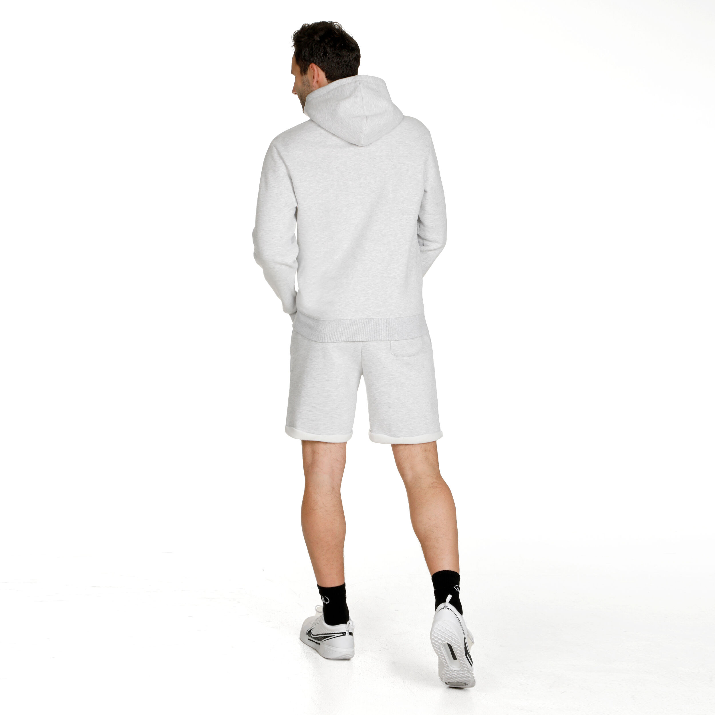 Retro Stripe Block Hoody Herren - Hellgrau, Mehrfarbig
