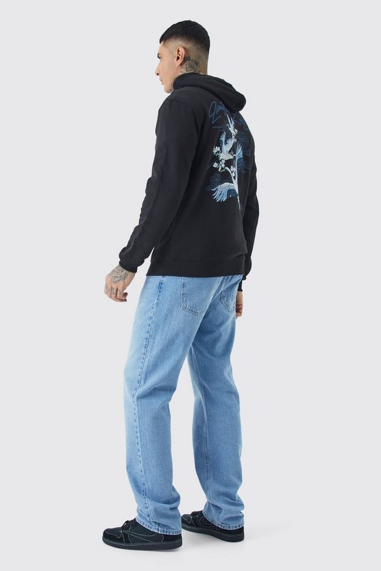 Tall Hoodie mit Print und Reißverschluss