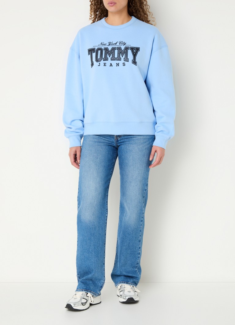 Pulover Tommy Hilfiger cu logo și lurex.