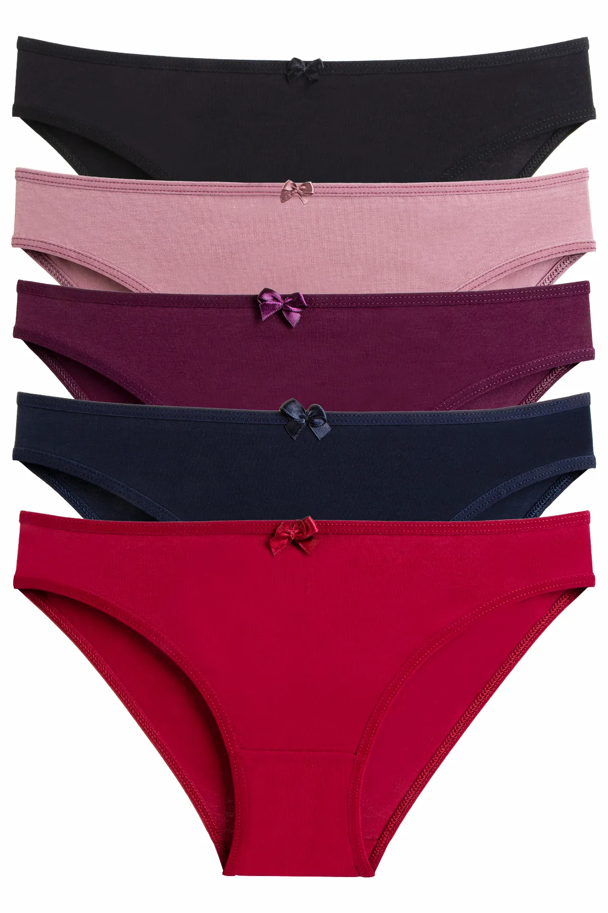 Nicoletta  Damenhöschen 5er-Pack Lycra CLARET RED