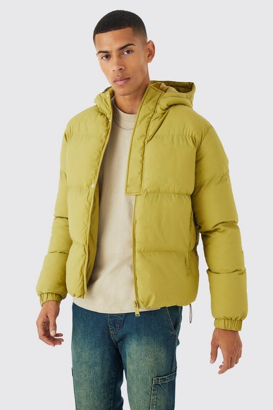 Kastige Steppjacke mit Kapuze