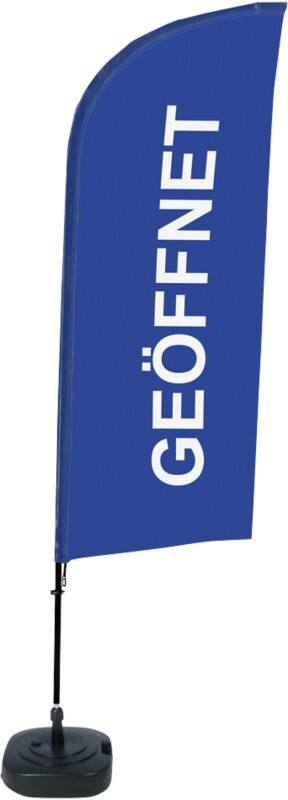 SHOWDOWN Strandflagge Geöffnet Windform Blau 330 x 89 cm Einzel Aluminium