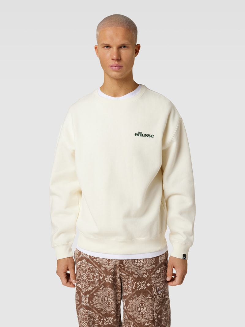 Sweatshirt mit Label-Stitching Modell 'AURELIO' in offwhite