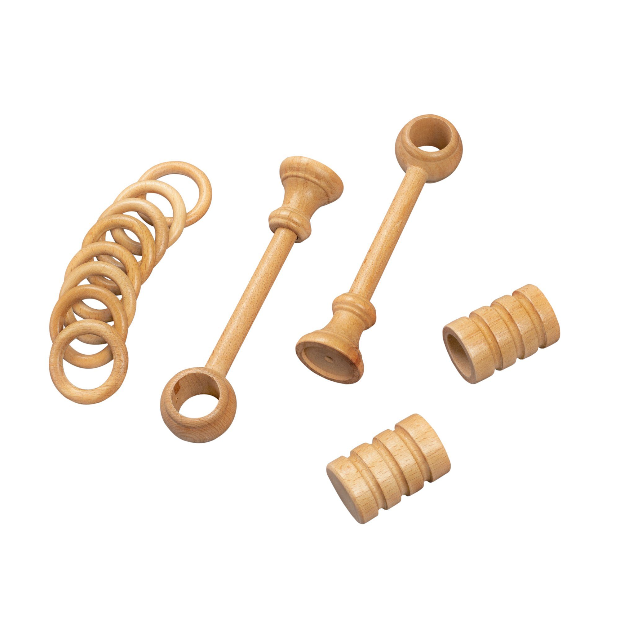 Gardinenstange Pisa, SN DECO GROUP, Ø 28 mm, 1-läufig, fixmaß, Verschraubt, Holz, Komplettset mit Ringen