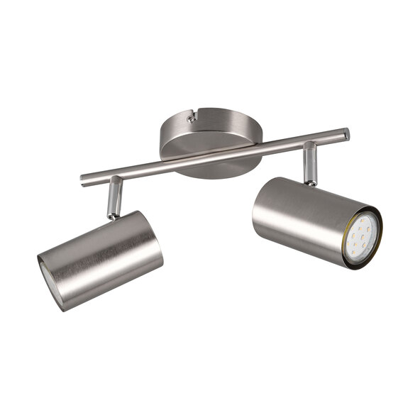 Deckenstrahler Robert, 2er-Spot, nickel matt/chrom