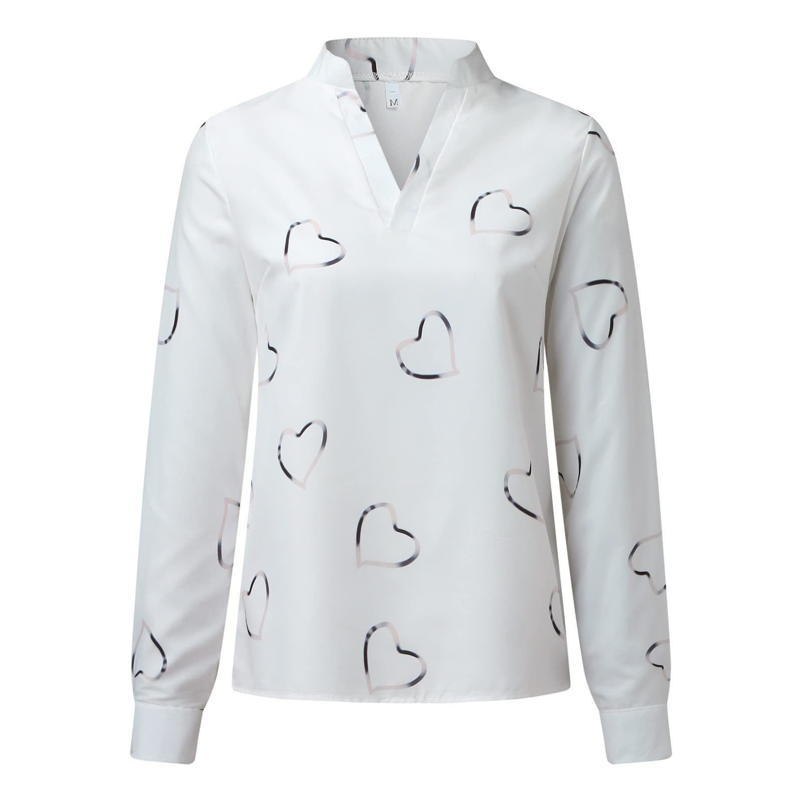 YYV Langarmbluse Damen-Tunika-Bluse, lockere Passform,elegante Damenblusen Passend für jeden Anlass und einfach zu stylen.