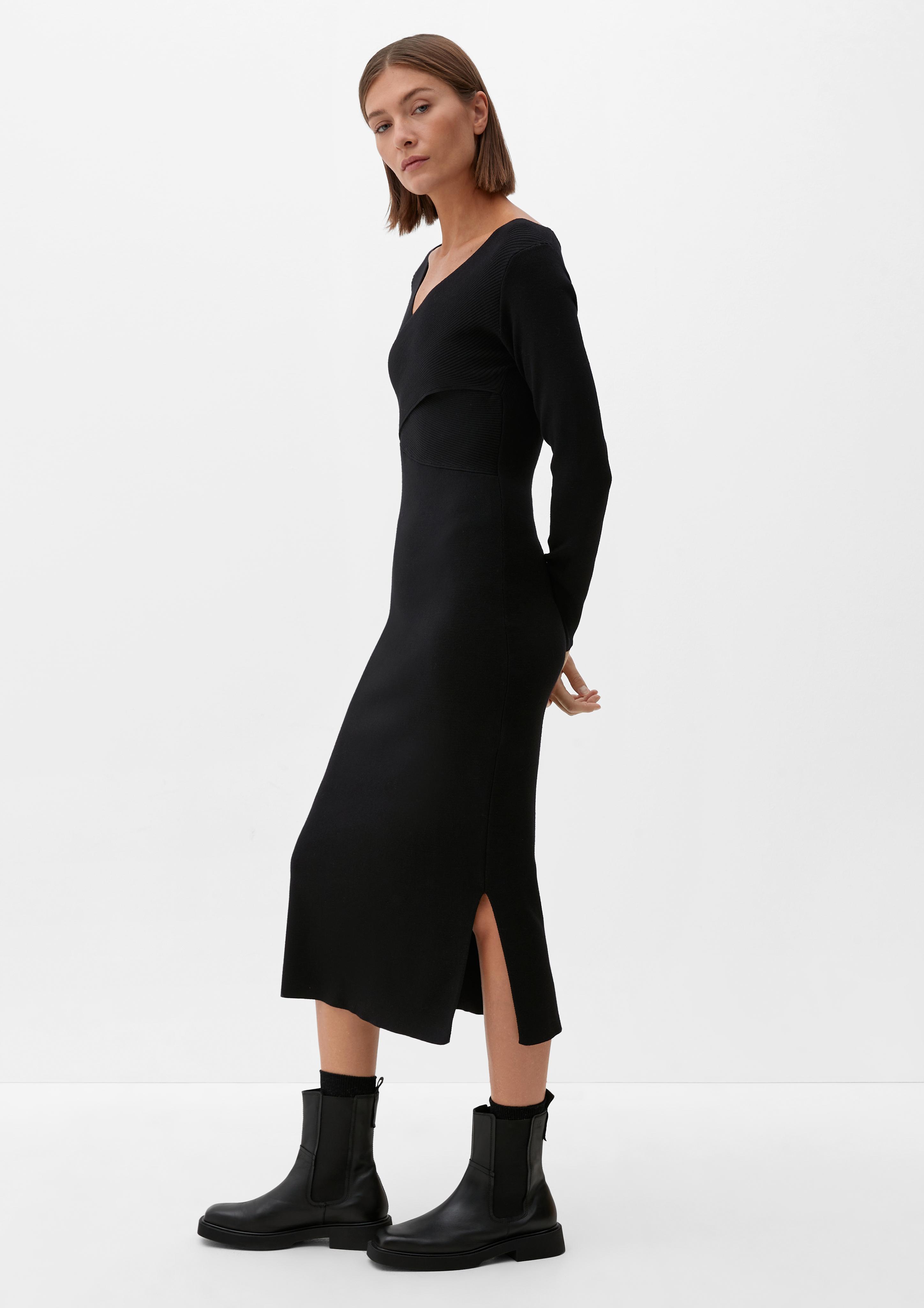 Strickkleid in Wickel-Optik  2124095-9999