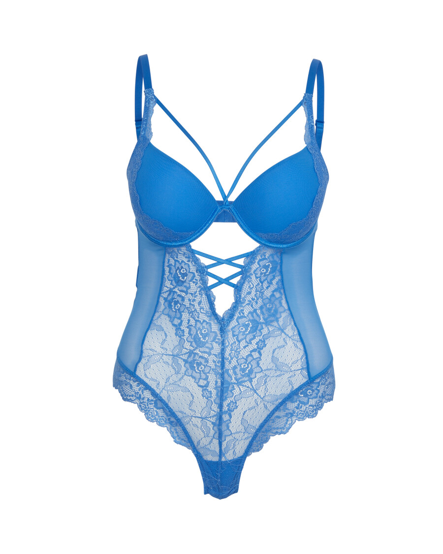 Blauer Body mit Push-up-Effekt