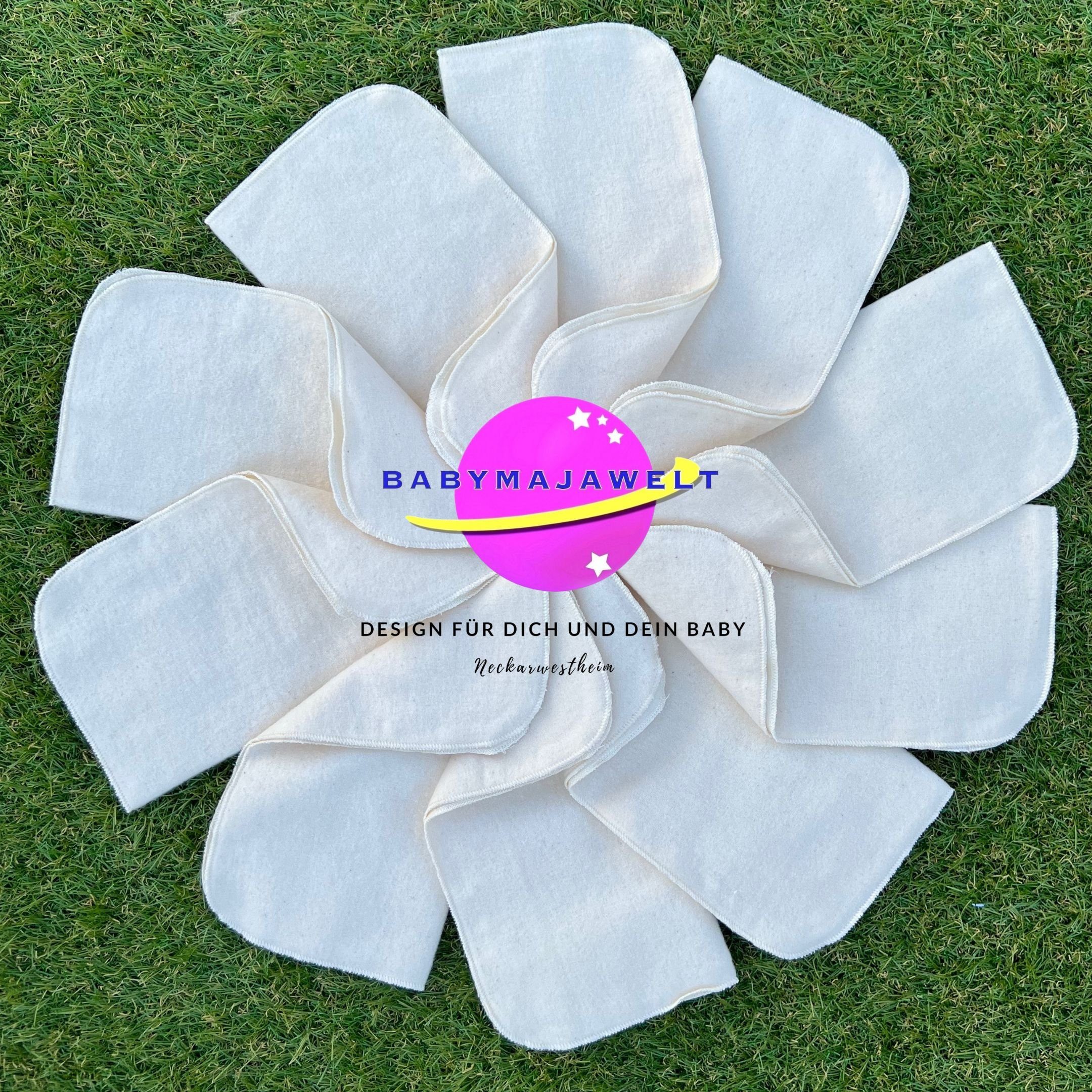 Babymajawelt Waschlappen Baby Stoff Waschlappen Molton Tücher 25x25cm Super Soft (Set, 10-tlg., Sanfte Pflegetücher - Seifentücher), Made in Europe, Waschbar, Kosmetiktücher