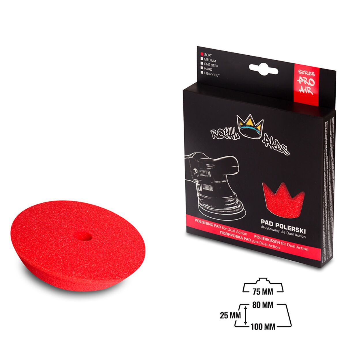 Royal Pads AIR Soft Schaum-Polierpad 80mm rot