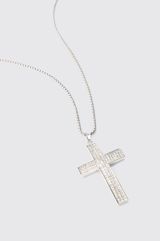 Silberne Kette mit Kreuz-Anhänger