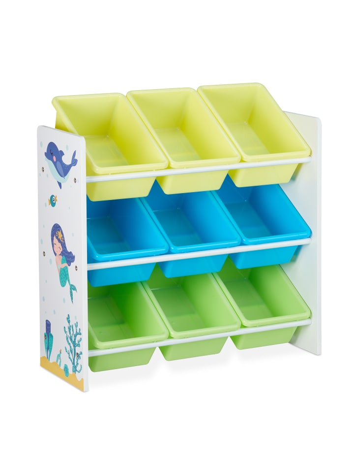 relaxdays Kinderregal Meerjungfrau in Bunt - (B)65 x (H)67 x (T)31,5 cm günstig kaufen onesize