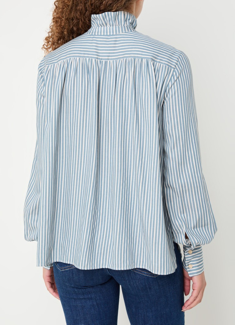 ba&sh Heka blouse in linen blend with ruffles