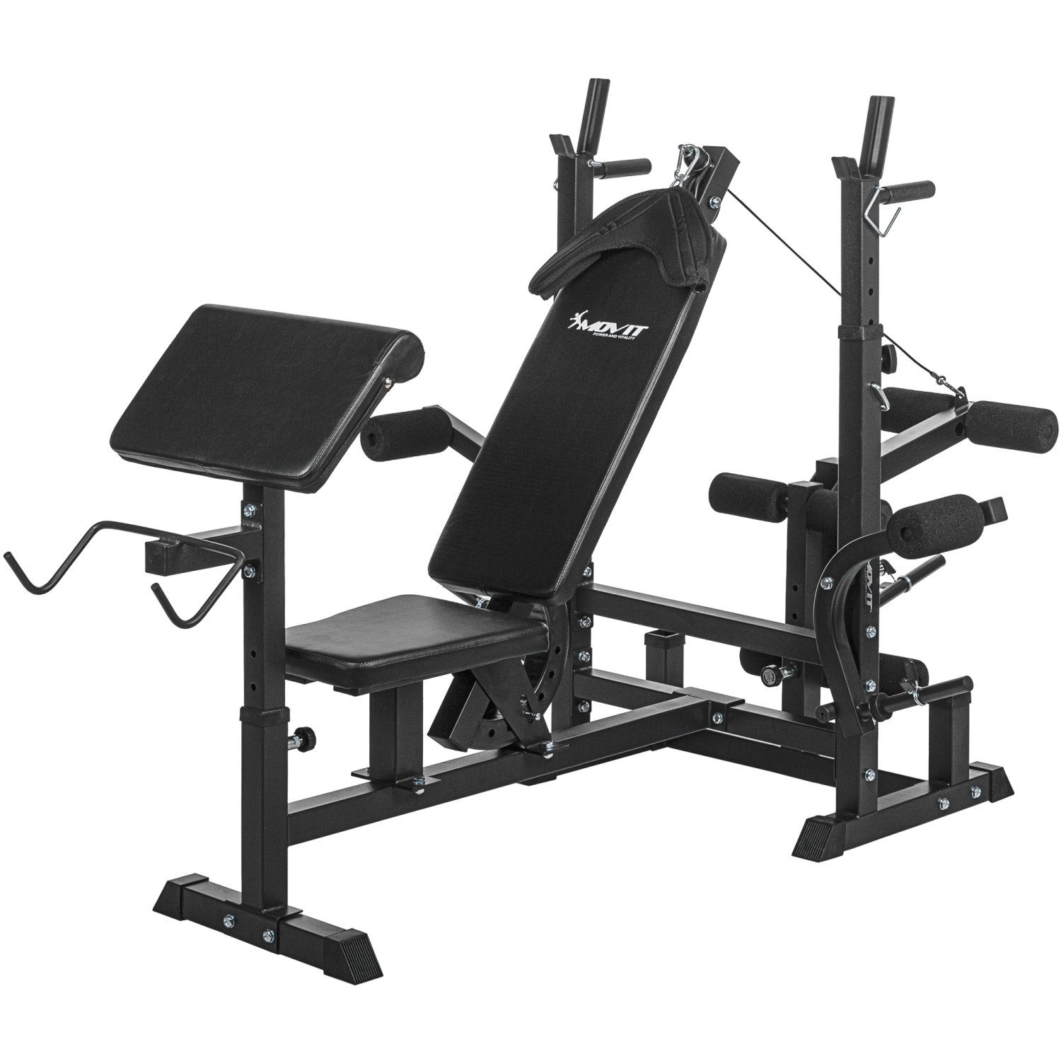 MOVIT Kraftstation Movit® Kraftstation PRO, Heim-Trainingsgerät, optional mit 60kg o. 115kg Hantelsets, Schwarz oder Weiß