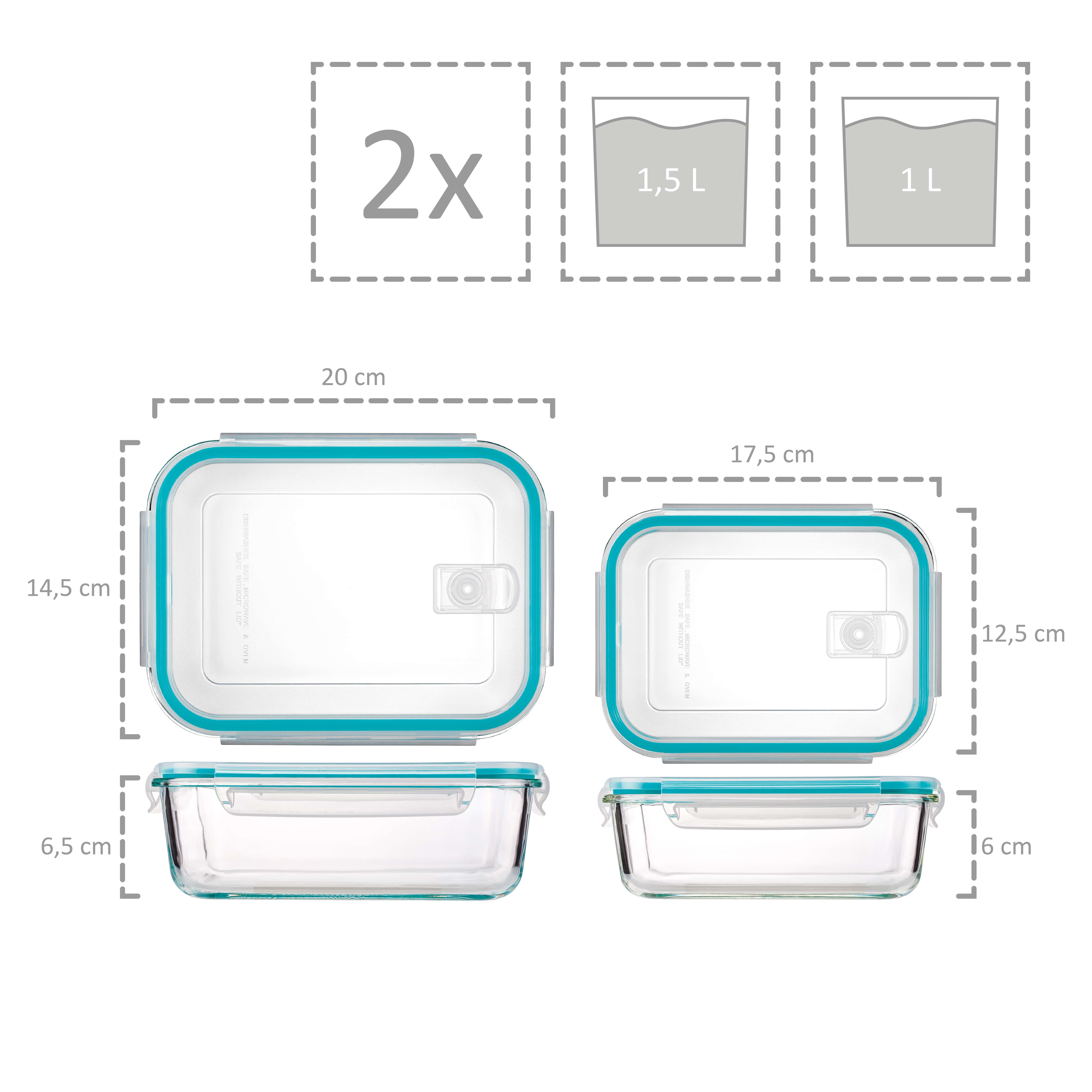 SÄNGER Frischhaltedose Dosen Set, Glas, (Set, 24-tlg., Frischhalteboxen & Deckel), BPA Frei, Mikrowellenventil