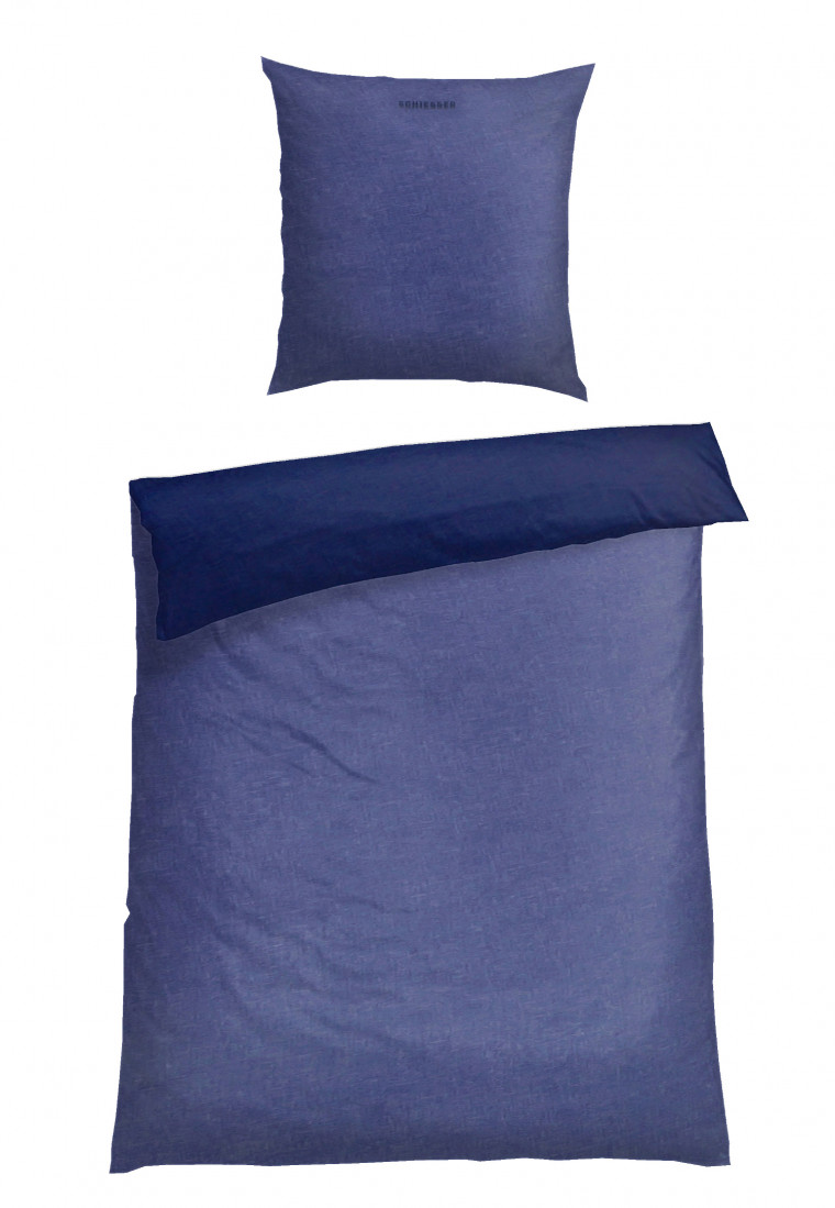 Wende-Bettwäsche 2-teilig Feinbiber blau - SCHIESSER Home