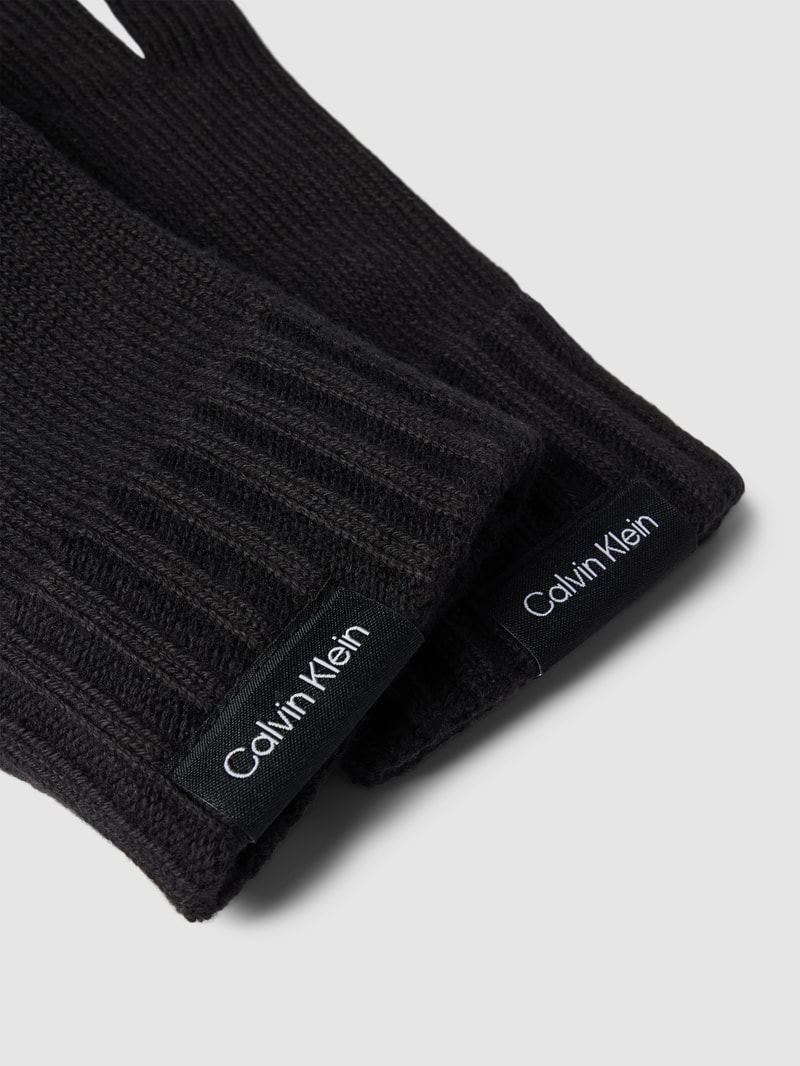 Handschuhe mit Label-Detail Modell 'CLASSIC' in schwarz
