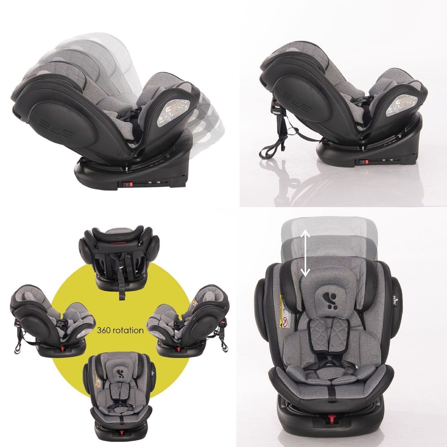 Lorelli Autokindersitz Kindersitz Aviator SPS Isofix Gruppe 0+/1/2/3, bis: 36 kg, (0 - 36 kg) 0 - 12 Jahre