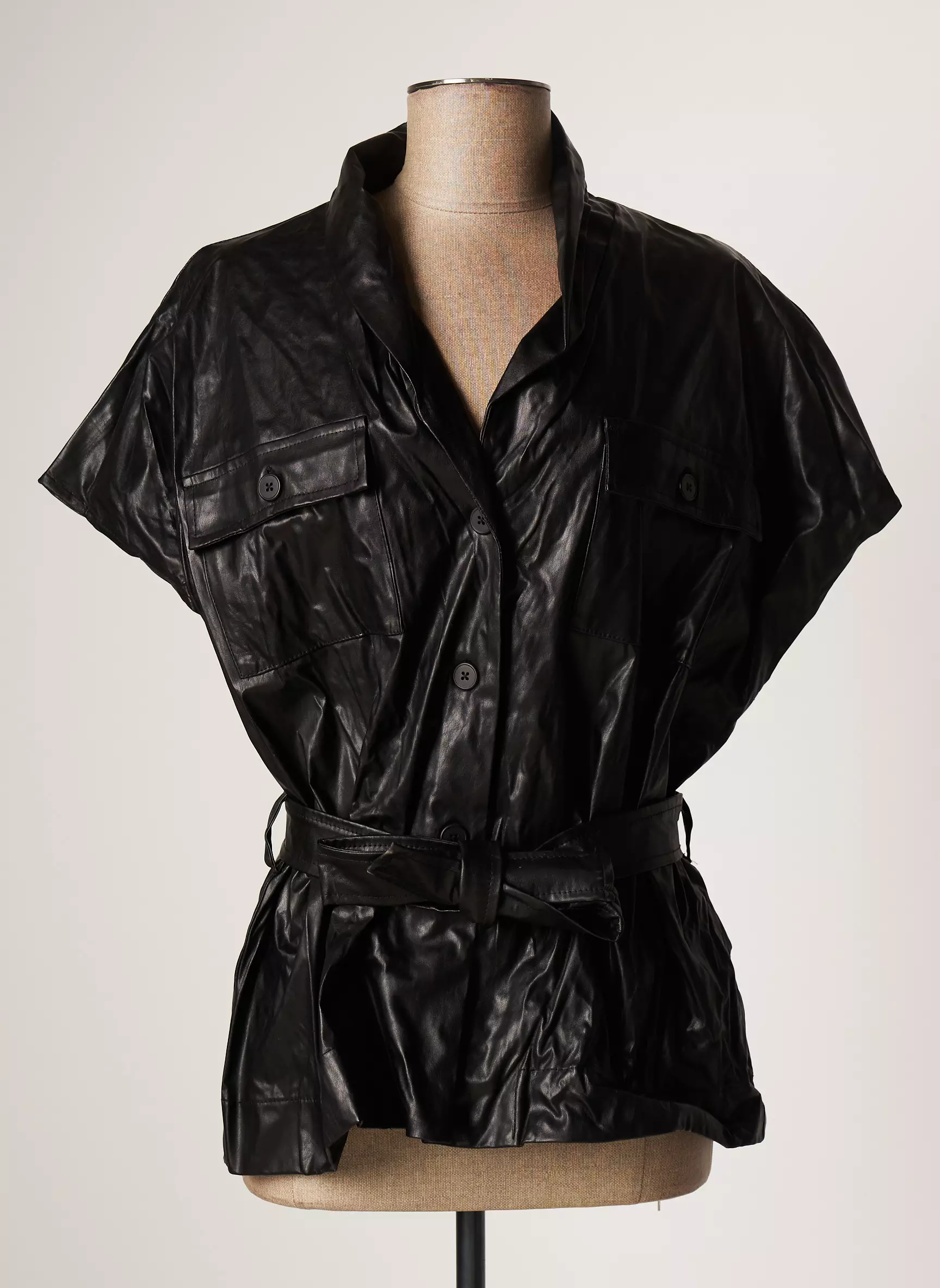 Lauren Vidal Vestesimilicuir Femme couleur noir