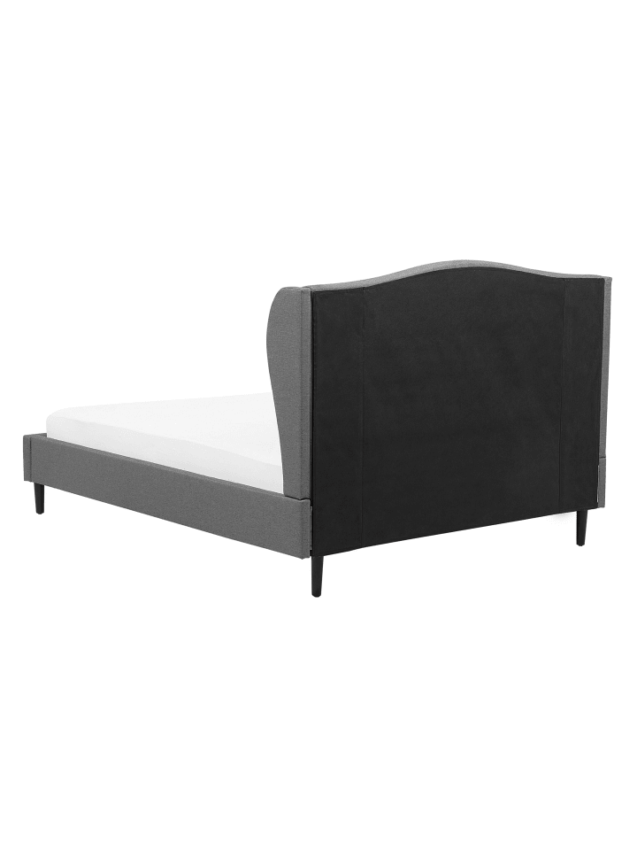 Beliani Doppelbett COLMAR in Grau/Dunkler Holzfarbton - (W) 150 x (H) 107 x (L) 215 cm günstig kaufen onesize